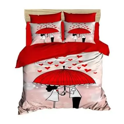 L'essentiel Maison Double Quilt Cover Set 207 WhiteRedPink