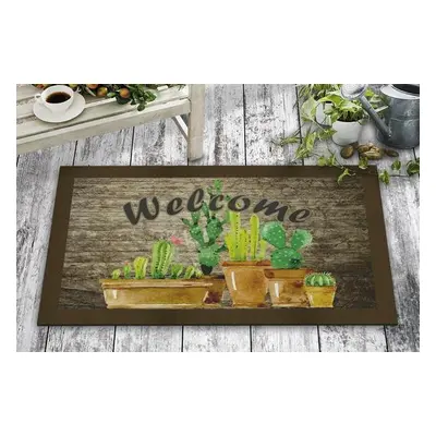 Aberto Design Pvc Doormat Cactus Multicolor