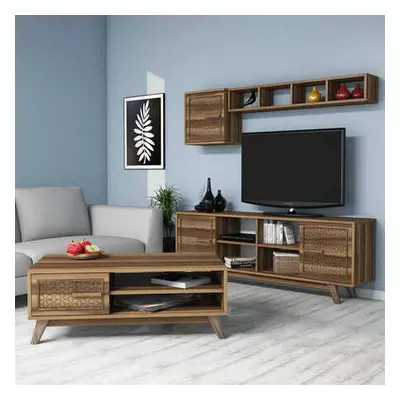 Hanah Home Living Room Furniture Set Ayla - Walnut