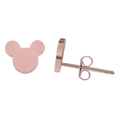 Troli Designové rose gold náušnice Mickey Mouse