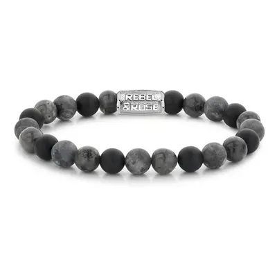 Rebel&Rose Korálkový náramek Grey Rocks RR-80069-S 21 cm - XL