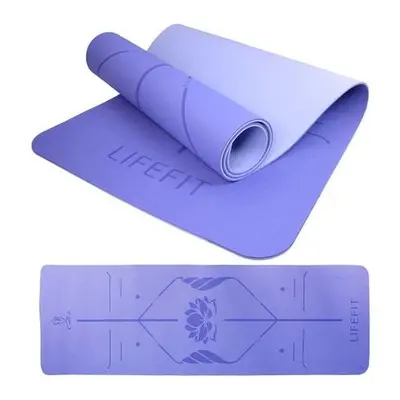 Podložka LIFEFIT YOGA MAT LOTOS DUO, 183x58x0,6cm, modrá