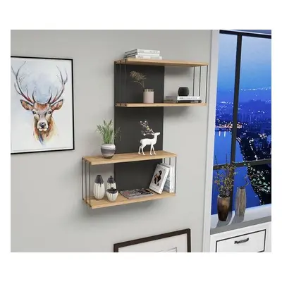 Hanah Home Wall Shelf Destan - Anthracite, Pine AnthraciteOak