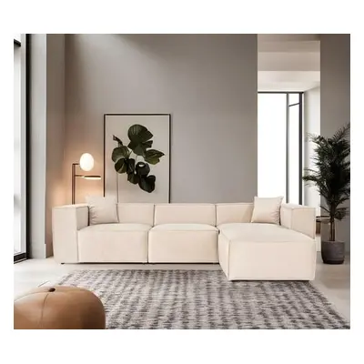 Atelier del Sofa Corner Sofa Lora (L1-O1-1R-POUFFE ) - Cream