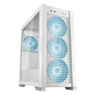 ASUS case TUF GAMING CASE (GT302) TG, Mid Tower, 4x 140mm ARGB Fan, bílá, 90DC00I3-B19000