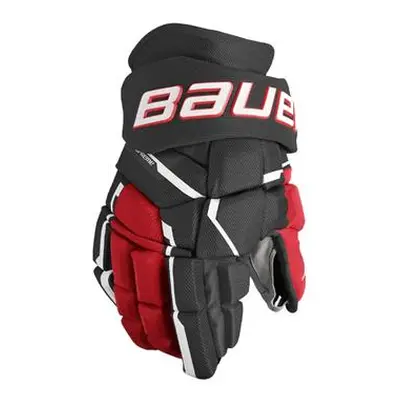 Bauer Rukavice Supreme Mach S23 INT, Intermediate, černá-červená, 13", Černá / červená