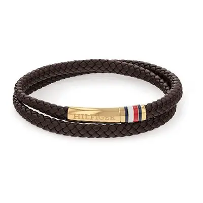 Tommy Hilfiger Hnědý kožený náramek s ocelovým zapínáním 2790551