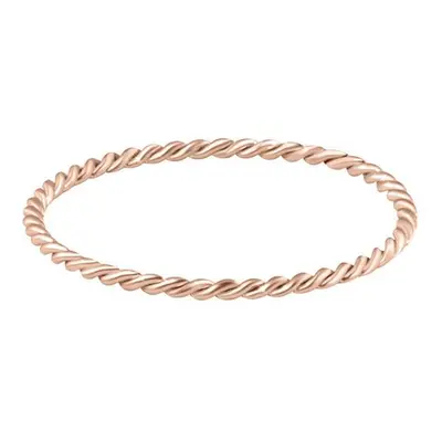 Troli Minimalistický pozlacený prsten z oceli Rose Gold 50 mm