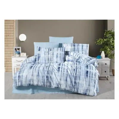 L'essentiel Maison Double Quilt Cover Set Ocean BlueWhite