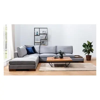 Atelier del Sofa Corner Sofa Tulip Corner Left With Pouf - Dark Grey