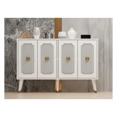 Hanah Home Console Derasi - White, Gold WhiteGold