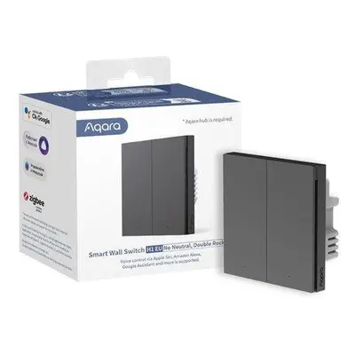 Zigbee vypínač s dvojitým relé - AQARA Smart Wall Switch H1 EU (No Neutral, Double Rocker) (WS-E