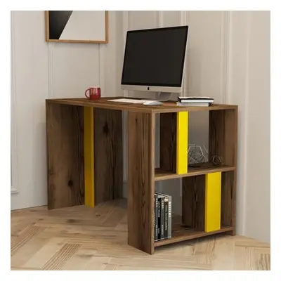 Hanah Home Study Desk Lima - Walnut, Yellow WalnutYellow