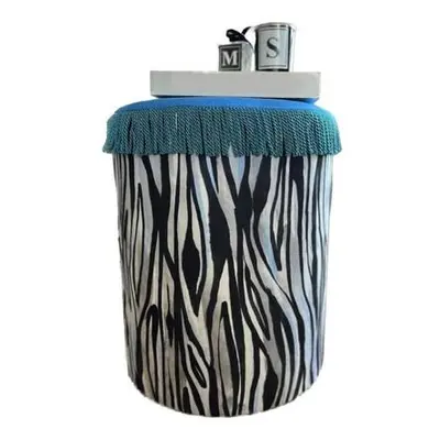 Hanah Home Pouffe Jungle Scar Pouffe - Black, White BlackWhite