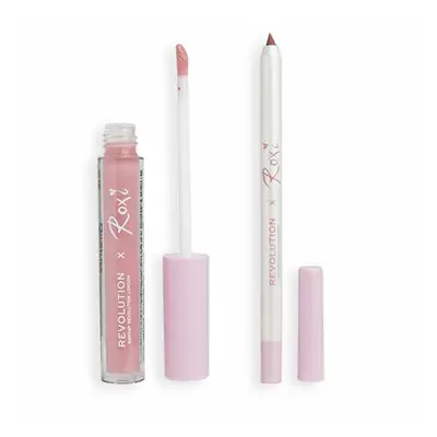 Makeup Revolution London x Roxi Lip Kit odstín Cherry Blossom lesk na rty X Roxi 3 ml + konturov