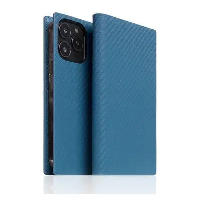 SLG Design puzdro D+ Italian Carbon Leather Diary pre iPhone 14 Pro - Blue