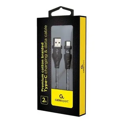 Gembird CC-USB2B-AMCM-2M-BW USB 2.0 AM na Type-C (AM/CM), 2m, černo-bílý