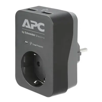 APC Essential SurgeArrest, 1 Ausgang, 2 USB-Anschlüsse, schwarz, 230 V, Deutschland