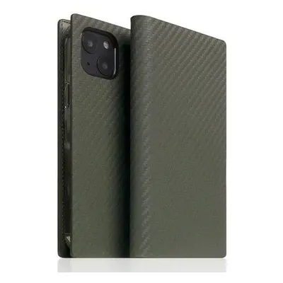 SLG Design puzdro D+ Italian Carbon Leather Diary pre iPhone 14 Plus - Khaki