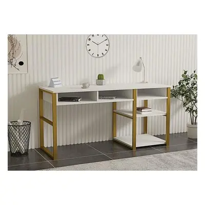 Hanah Home Study Desk Emro - White Gold WhiteGold