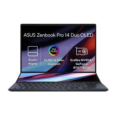 ASUS Zenbook Pro Duo 14 OLED/UX8402VU/i7-13700H/14,5"/2880x1800/T/16GB/1TB SSD/RTX 4050/W11H/Bla