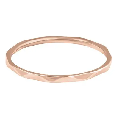 Troli Minimalistický pozlacený prsten s jemným designem Rose Gold 54 mm