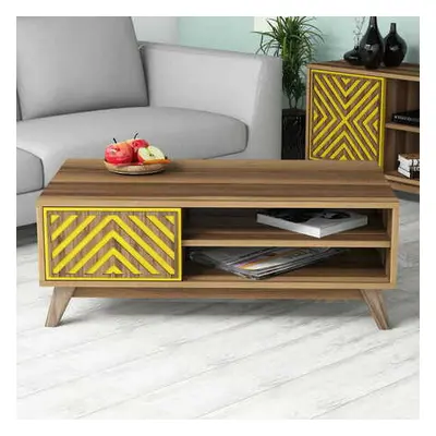 Hanah Home Coffee Table Inci - Walnut, Yellow WalnutYellow