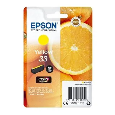 Epson inkoustová náplň/ T3344/ Singlepack 33 Claria Premium Ink/ Žlutá, C13T33444012