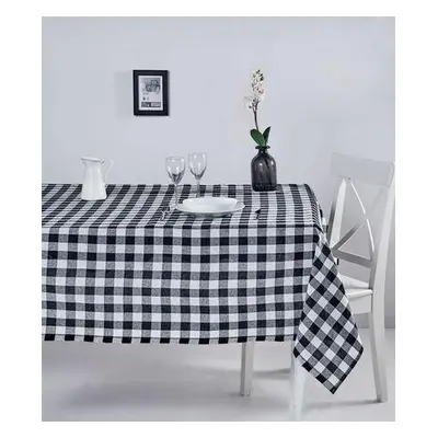 Hermia Tablecloth Kareli 160 - Black BlackWhite