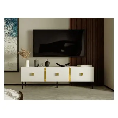 Hanah Home TV Stand Lagho - White, Gold WhiteGold