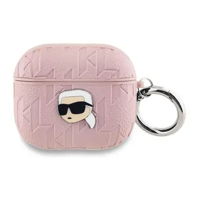 Karl Lagerfeld PU Embossed Karl Head Pouzdro pro AirPods Pro 2 Pink