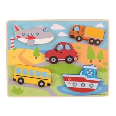 Bigjigs BJ025 Toys Vkládací puzzle dopravní prostředky