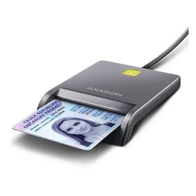 AXAGON CRE-SM3T, USB-A FlatReader čtečka kontaktních karet Smart card (eObčanka), kabel 1.3m, CR