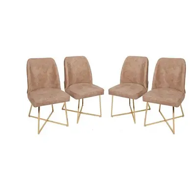 Hanah Home Chair Set (4 Pieces) Madrid 913 V4 GoldBrown