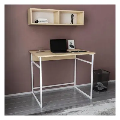 Hanah Home Study Desk Hussum - White, Oak WhiteOak