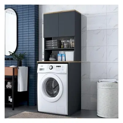 Hanah Home Washing Machine Cabinet KD101 - 2674 WalnutAnthracite