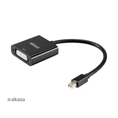 AKASA adaptér mini DisplayPort 1.1 (M) na DVI(F)/ AK-CBDP08-20BK / černý / 20cm