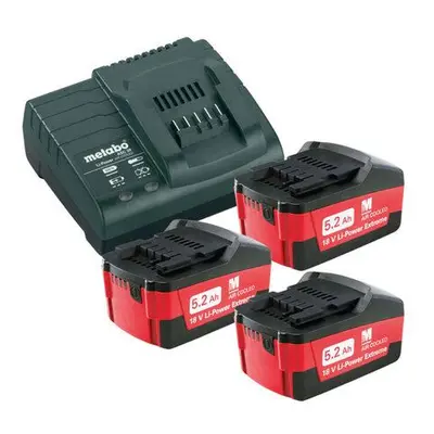 METABO 685048000 Set akumulátorů s nabíječkou 18V 3x5,2Ah