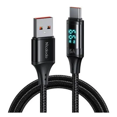 Kabel USB na USB-C Mcdodo CA-1080 s displejem , 66W, 6A, 1,2 m (černý)