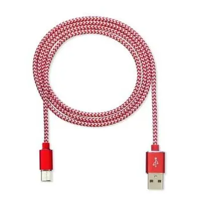 CUBE1 nylon datový kabel USB > USB-C, 1m, Red