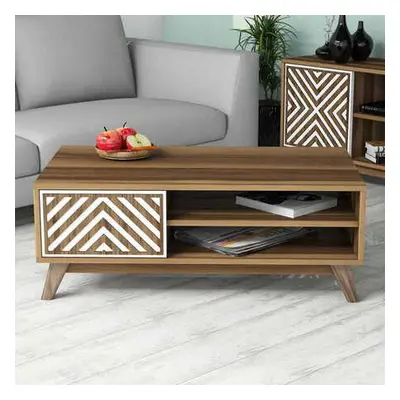 Hanah Home Coffee Table Inci - Walnut, White WalnutWhite