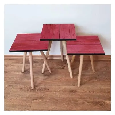 Hanah Home Nesting Table (3 Pieces) 3SHP128 - Red