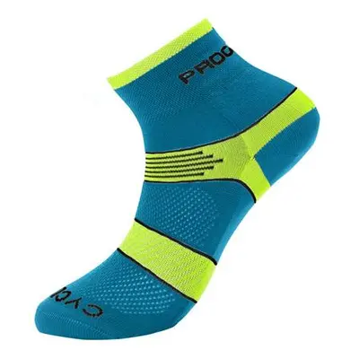 PROGRESS CYCLING SOX cyklistické ponožky 43-47 petrol/limetka, 9-12