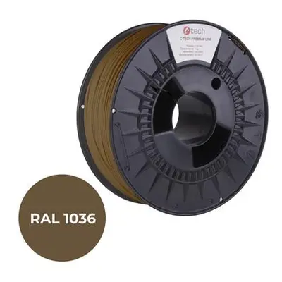 Tisková struna (filament) C-TECH PREMIUM LINE, PLA, perleťová zlatá, RAL1036, 1,75mm, 1kg, 3DF-P