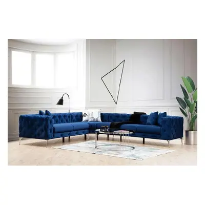 Atelier del Sofa Corner Sofa Como Left - Navy Blue