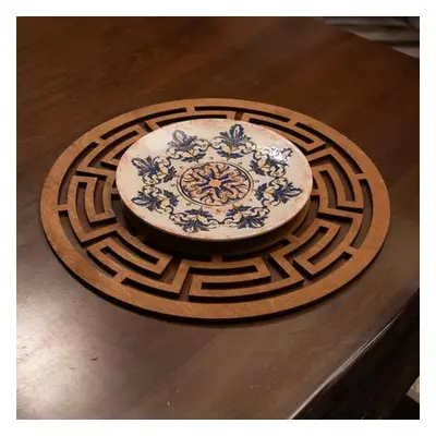 Hermia Table Mat Set (4 Pieces) Labyrinth - Walnut