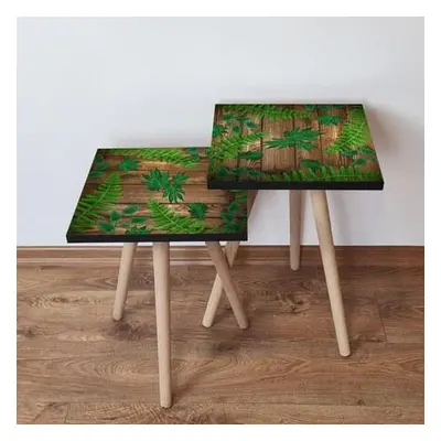 Hanah Home Nesting Table (2 Pieces) 2SHP14 - Green GreenBrown