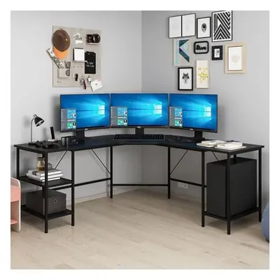 Hanah Home Study Desk Power L - 8537 - Black