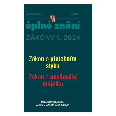 Aktualizace I/1 Zákon o platebním styku, o oceňování majetku