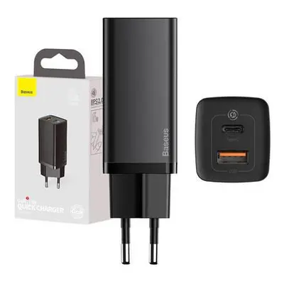 Rychlá cestovní nabíječka Baseus GaN2 Lite USB C 65W EU (černá)